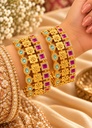 Ruby Garden Square Kada (Pair)