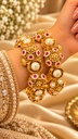 Pearl Crown Kundan Kada (Pair)
