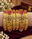 Ruby Heart Turquoise Bangle Set (6 Pcs)