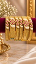 Ruby Swirl Lace Bangle Set (6 Pcs)