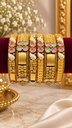 Lavender Mint Checkered Bangle Set (6 Pcs)