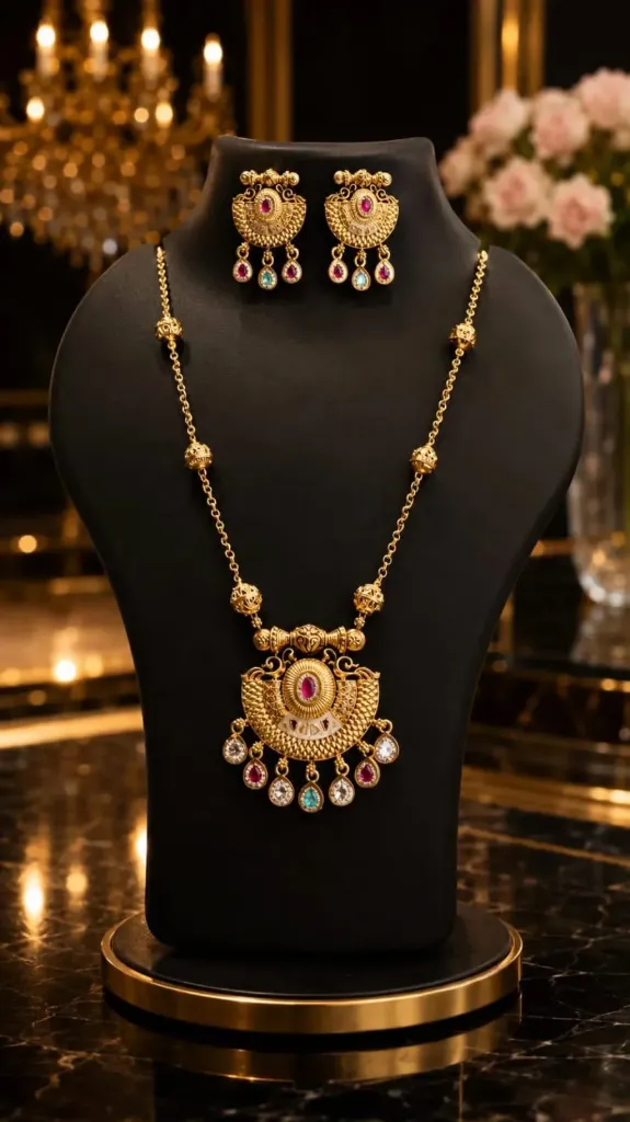 Antique Kalash Pendant Necklace Set