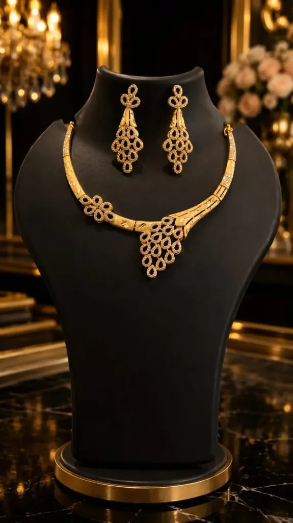 American Diamond Choker Necklace Set