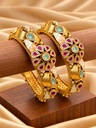 Blush Mint Jadau Kada (Pair)