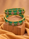 Emerald Empress Jadau Kada (Pair)