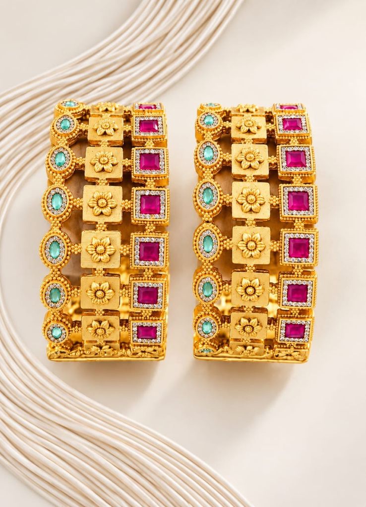 Ruby Garden Square Kada (Pair) (2.2)