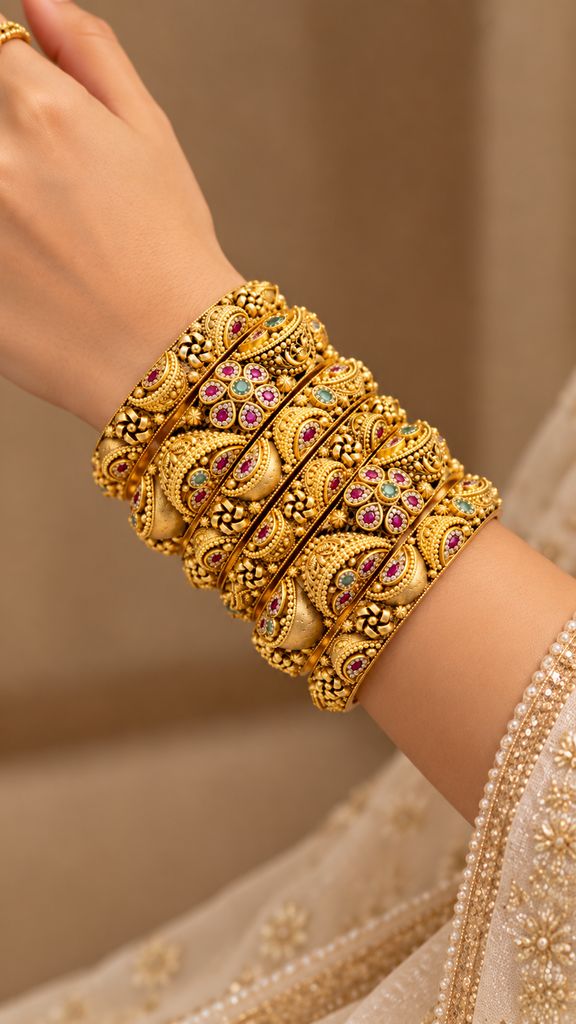 Royal Heritage Antique Bangle Set (6 Pcs) (2.4)