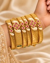 Ruby Swirl Lace Bangle Set (6 Pcs)
