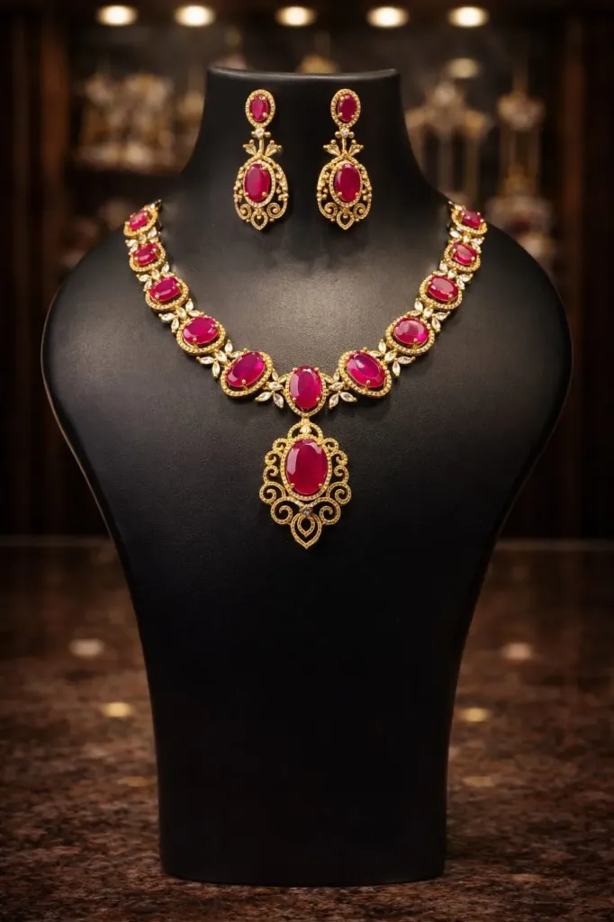 Ruby Royale Elegance Necklace Set
