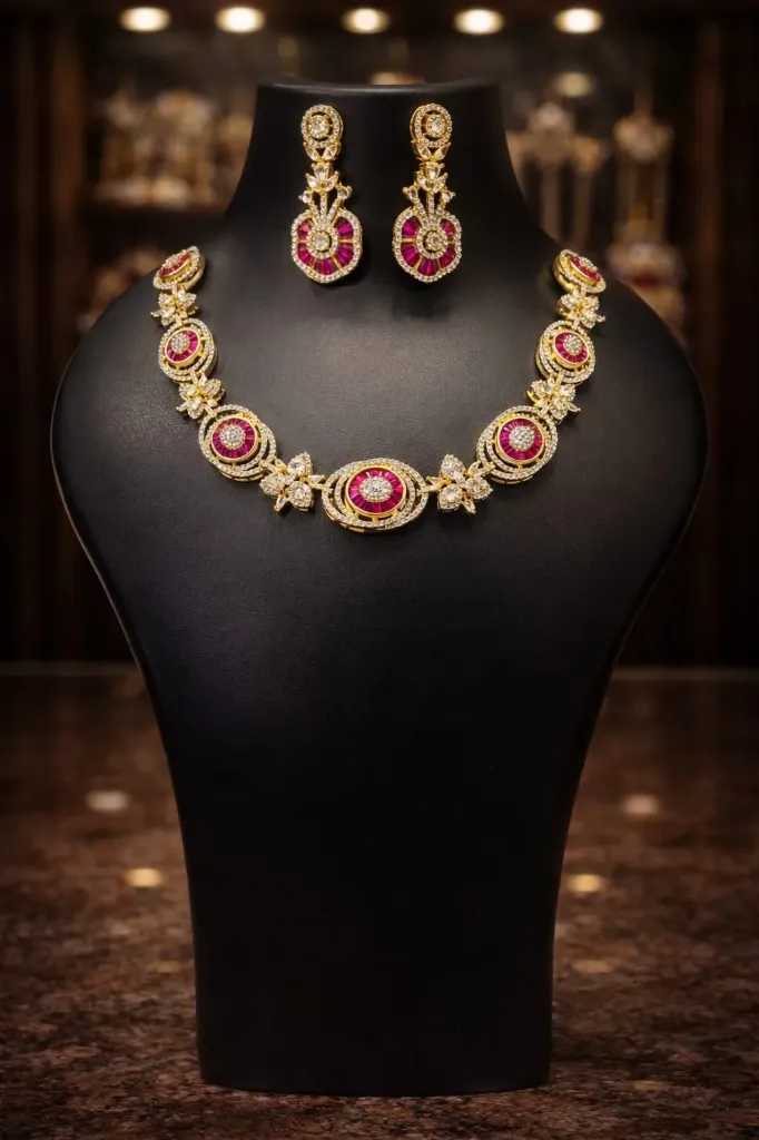 Ruby Bloom Royale Necklace Set