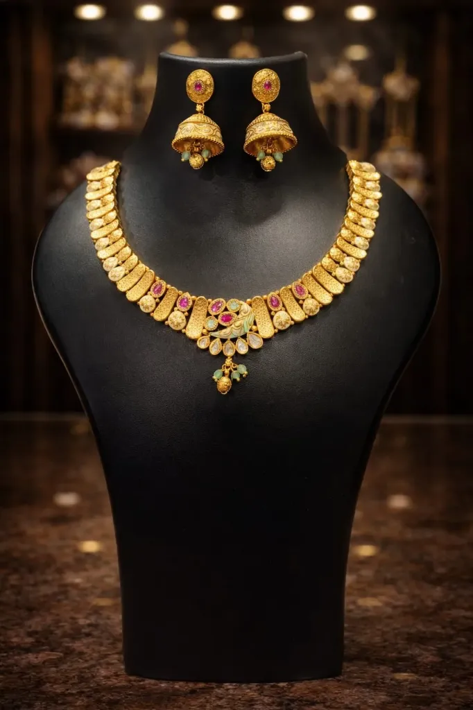 Antique Lakshmi Gold Heritage Necklace Set